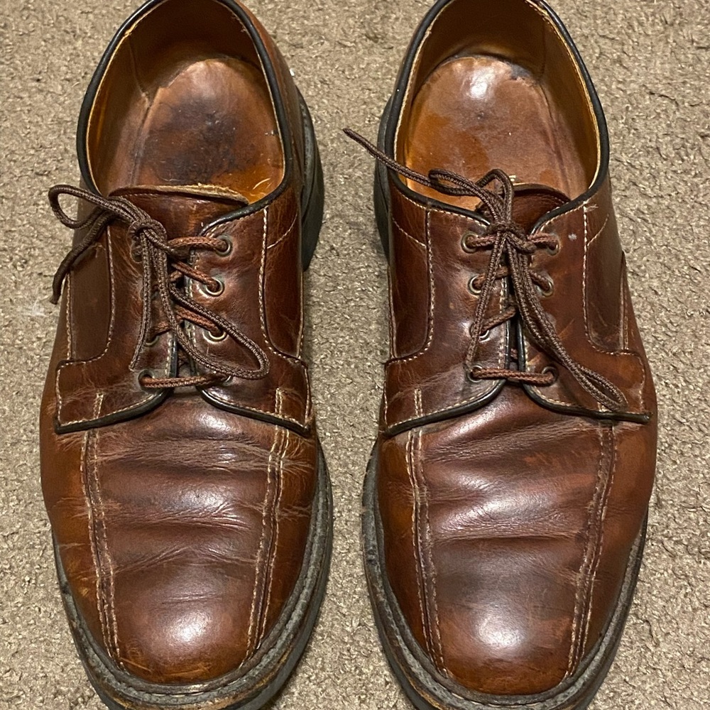 Mens Allen Edmonds Mapleton Brown Oxfords Dress Shoes Leather Size 9.5 Vibram - Picture 3 of 8